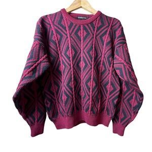 Claiborne Mens Knit Sweater Crewneck Long Sleeve 80s LIKELY SIZE LARGE Dadcore